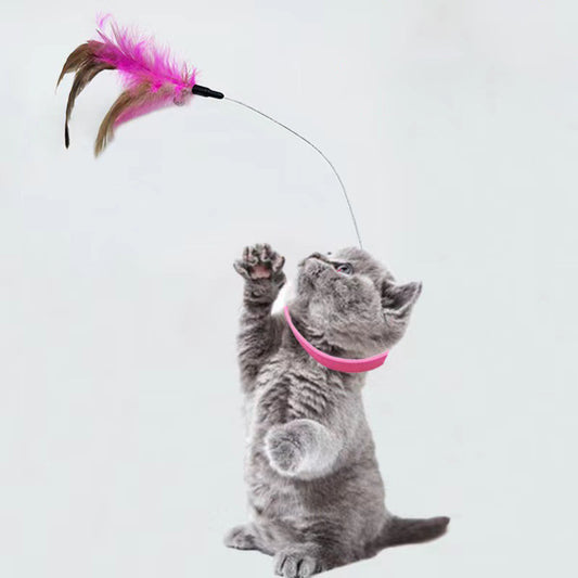Cat Collar Feather Bell Toy - Self-Happiness Relief | Fun & Games - PurrPals