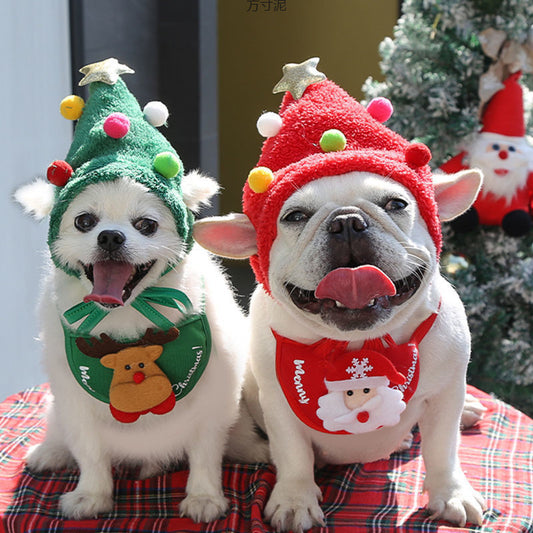Make your pets holiday-ready with this adorable festive hat & scarf combo! 🐾🎁